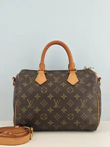 Pre-owned Monogram coated canvas with natural leather trim Shoulder Bags Louis Vuitton Speedy Bandoulière 25 Monogram Canvas Bag【DU2127】