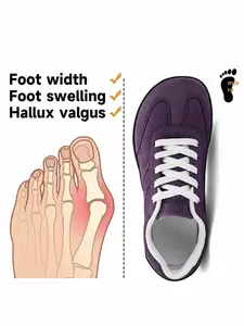 Wide Toebox Training Shoes, Rubber Soft Sole Comfortable Footwear, Retro Casual Board Sneakers, Non-Pressing Design, Ideal for Daily Wear, Sports Shoes