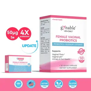 Gynable female probiotics for HPV & Odor & Tightening & Moistening, women probiotics，hpv supplements for women, organic selenium+ probiotics+ vitamin C,D,folic acid, 5 billion cfu, 30 Count(Packof 1)