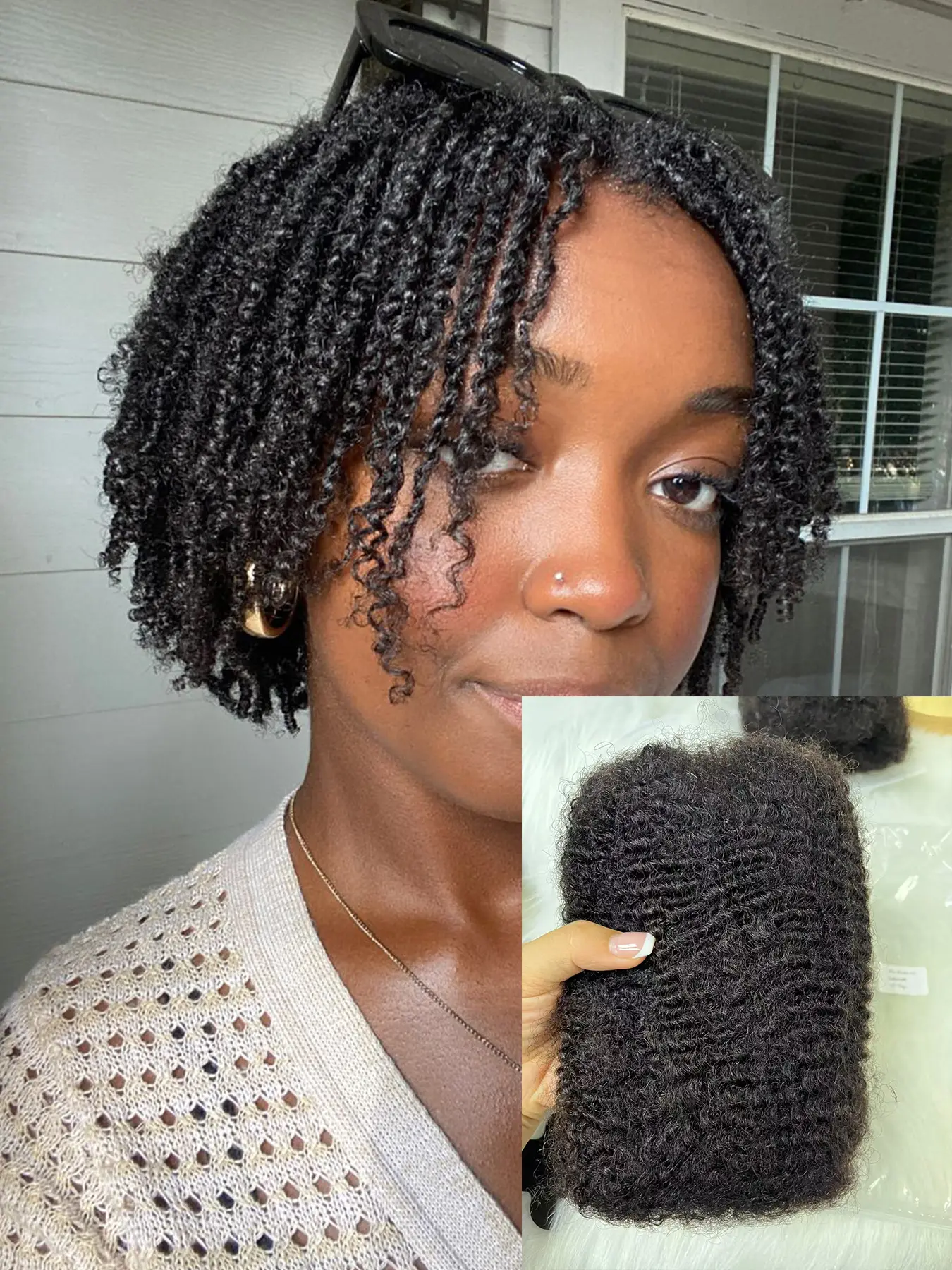 Natural Human Hair Bulk, Afro Curl 50g, Fluffy Afro Kinky Curly, Perfect for Micro Braiding mini twists  Festivals, High-Quality human hair, Human Hair Pieces