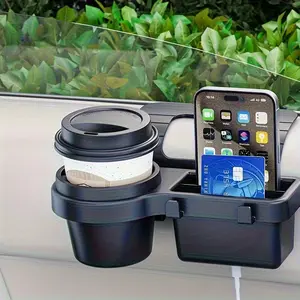 Car Door Side Storage Box, Car Storage Organizers - 1PC Multifunctional Hanging Storage Box with Cup Holder, Phone Slot, and Card Pocket - Durable Plastic Car Accessory, Suitable for Most Car Models, Essential for Road Trips