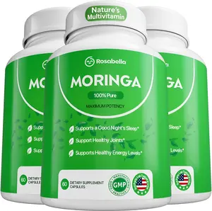 3 x Rosabella Moringa Powder Capsules (800mg) for Immune Support, Gut Health & Vitamins - Increase Focus & Memory,Reduce & Relieve Inflammation,Improve Gut Health,Boost immunity -120 Count Healthcare Dietary