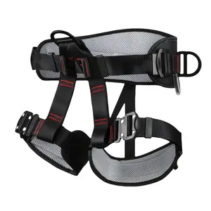 [Quick plug] Professional Climbing Harness, Thicken Safety Belt, Protect Waist Safety Harness Gear, Adjustable Half Body Harness for Roofing Rock Climbing Rappelling Tree Climb and Outdoor Adventure Activities Fathersdaygift Carabiner