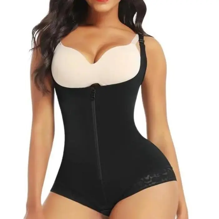 FeelinGirl Shapewear for Women Tummy Control Fajas Colombianas Body Shaper Zipper Open Bust Bodysuit