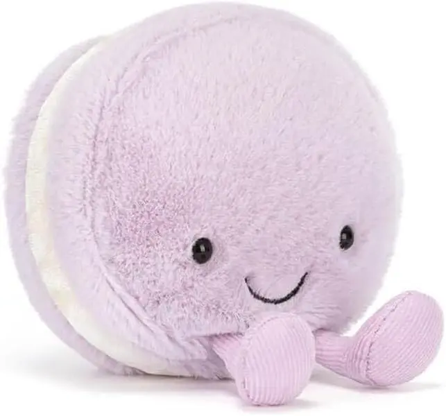 Jellycat Amuseables May Macaron Plush | Lavender Purple French Patisserie Stuffed Toy | Cute Pastel Foodie Gift & Desktop Decor | Collectible Macaron Mini