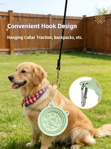 Silicone Pet Travel Bowl - 3-in-1 Foldable Design, Slow-Feeder, and Easy-Hang Hook for Collars/Backpacks