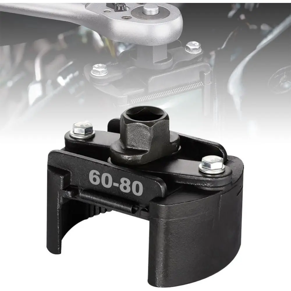 Adjustable Oil Filter Wrench New Update Oil Filter Removal Tool,Universal Oil Filter Removal Tool Fit for Small Medium-Sized Spin-On Oil Filter (60mm-