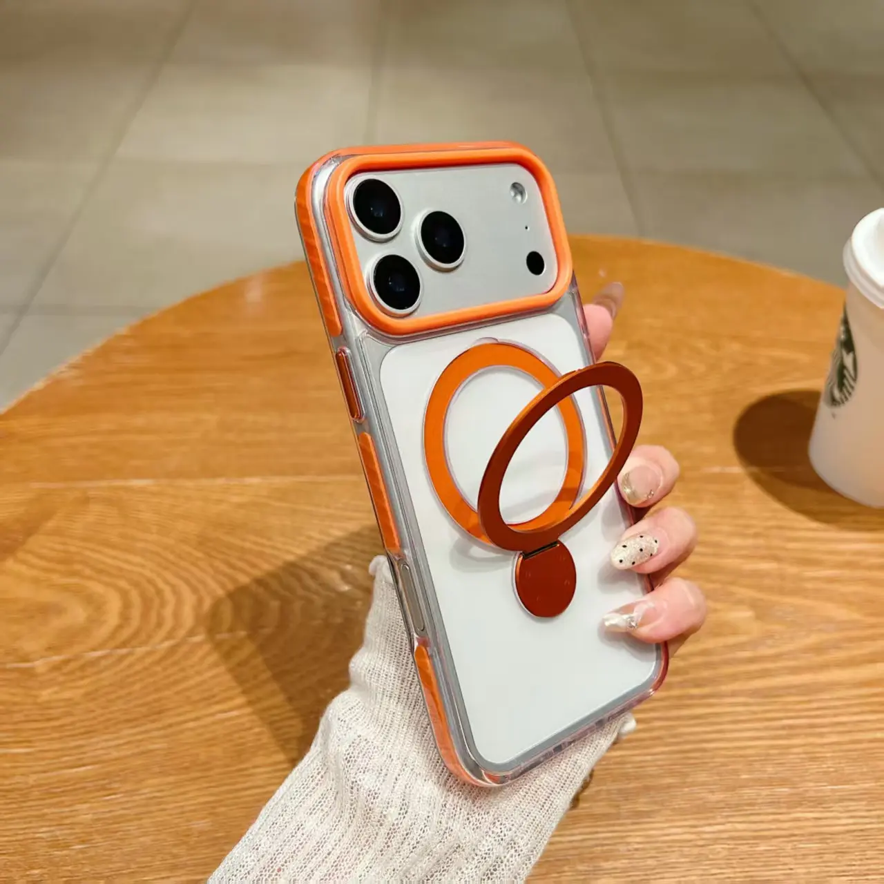 PinDun Magnetic Color-Blocking Rotating Stand Smartphone Case - Shockproof Handheld Device Protection, Anti-Drop Cover Compatible with iPhone 17/16/15/14/13/12 Pro Max Plus AIR Accessories