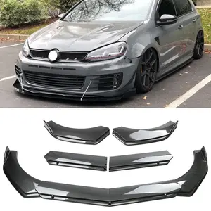 Front Bumper Lip Spoiler Splitter For VW Golf GTI MK5 MK6 MK7 Carbon Fiber