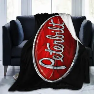 Retro style PETERBILT theme print super soft flannel blanket, multi-purpose warm and comfortable living room office sofa travel Cartoon Blanket Halloween and Christmas Gifts