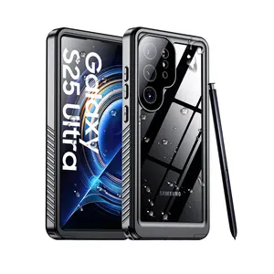 Temdan Designed for Samsung S25/S24/S23/S22 Ultra Case& iPhone 17/16/15/14 Pro Max/Plus/Pro/Air Waterproof & Shockproof Case| IP68 Military Grade Drop Proof| Built-in Screen Protector | Full Body Protection -Black