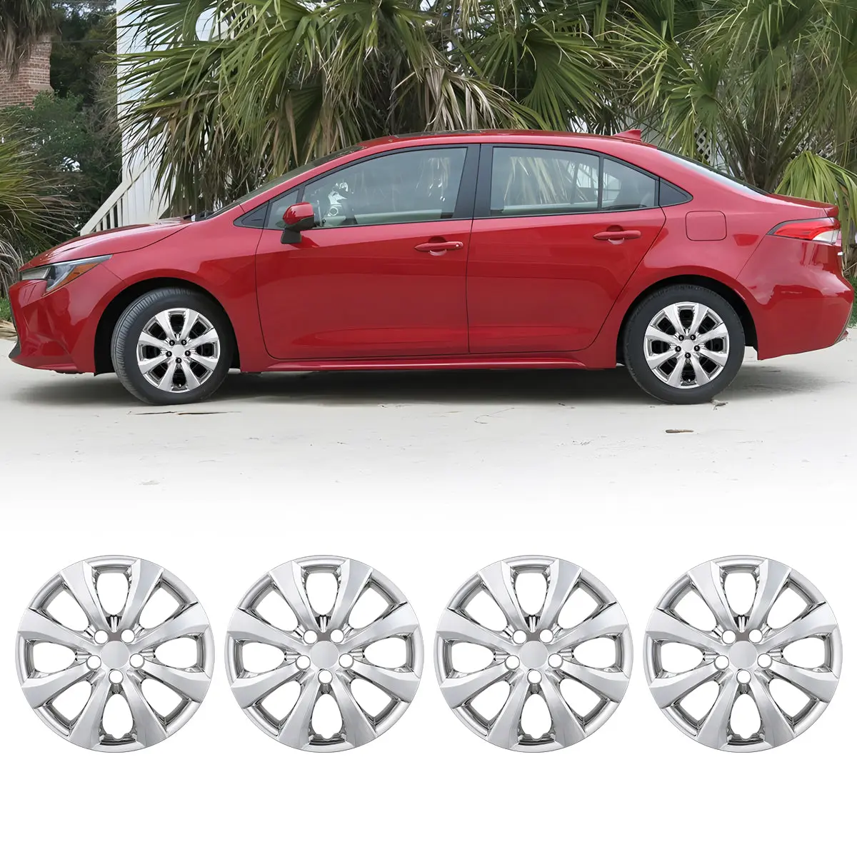 WOLFSTORM 4-Pack 16 Inch Wheel Rim Cover Hubcaps for 2020-2026 TOYOTA COROLLA
