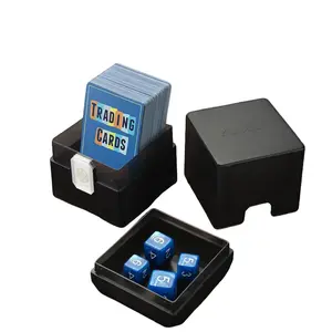 Deck Card Box with Dice Storage – 100+ Card Deck Case – Translucent Trading Card Storage Box