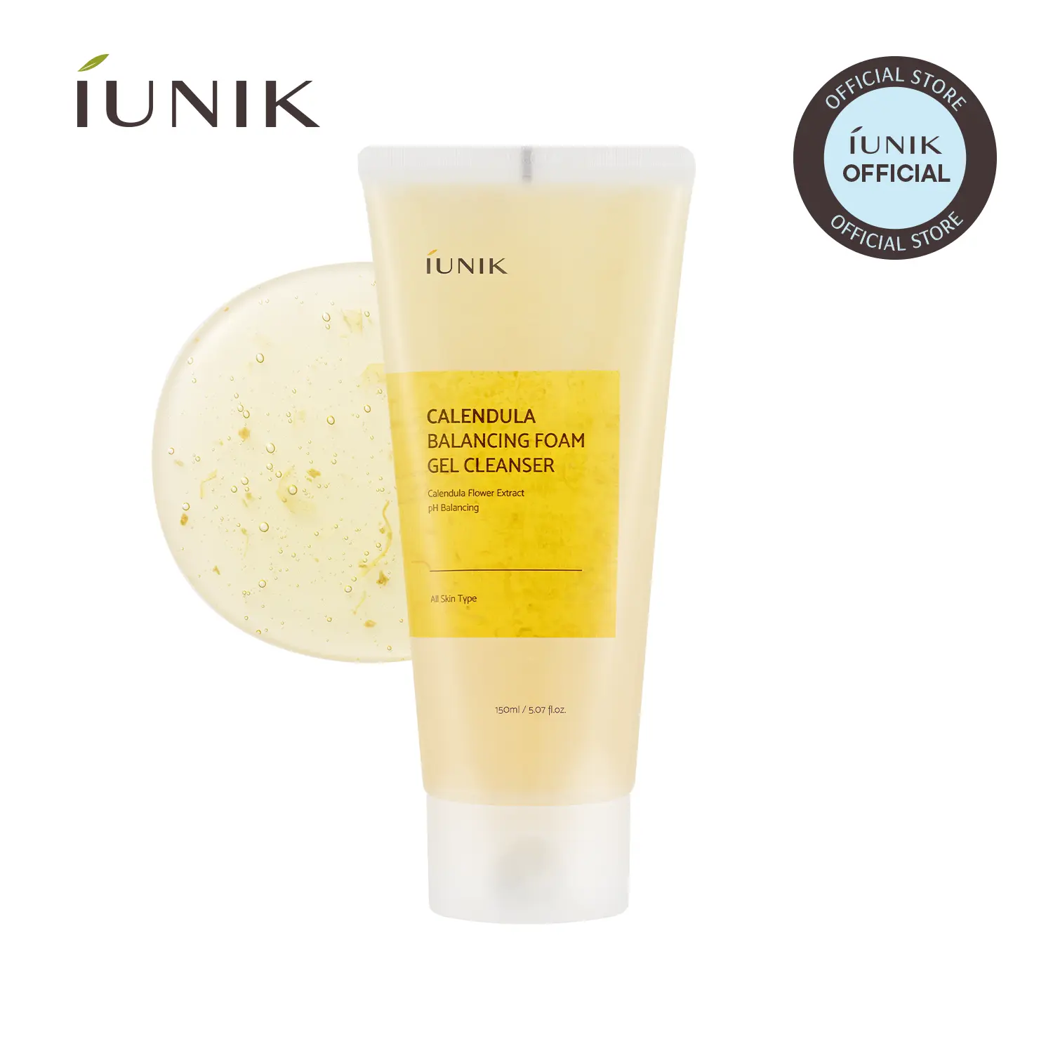 [IUNIK Official] Calendula Balancing Foam Gel Cleanser | Gentle Cleansing & Hydrating for Sensitive Skin | 150ml / 5.07 fl oz