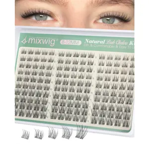 Short Lash Clusters 8-12MM Natural Eyelash Clusters Invisible Band Cluster Eyelash Extensions Wispy Cluster Lashes C Curly Individual Lashes 150PCS DIY Lash Extension by Lvmixwig