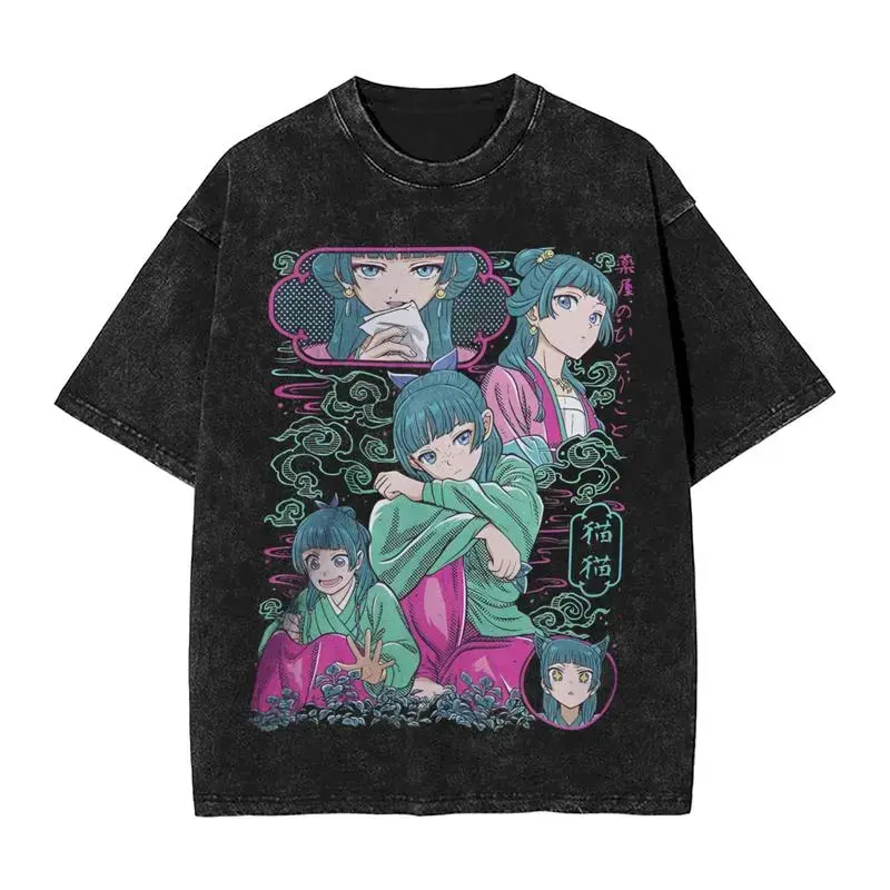 valentine shirts Anime Printed T Shirt Men Women Cotton T-shirts Vintage Washed Tshirt Harajuku Male Tops