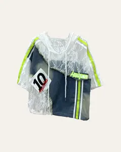 Patchwork Mesh Hooded Top