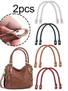 2pcs PU Leather Handbag Replacement Shoulder Straps, Leather Handbag Handles, 40cm Replacement Straps, Leather Handles, Handbag Handles, Multifunctional Handbag Replacement Straps, Bag Accessories, Easy To Install, Round Design, Convenient To Carry