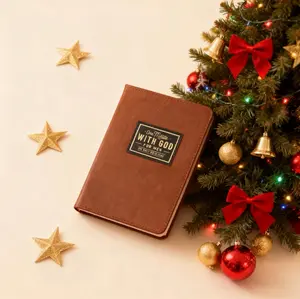 Holiday Gift — One Minute with God for Men | 365 Devotions in Brown Faux Leather | Faith & Encouragement Journal | Portable Reflection Notebook | Perfect Christmas & Holiday Gift for Men