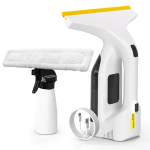 Cordless Vacuum Cleaner Kit, Electronic Glass Cleaners with Streak-Free Squeegee, Spray Function, 75-Min Battery, Lightweight Design for Windows, Mirrors & Showers