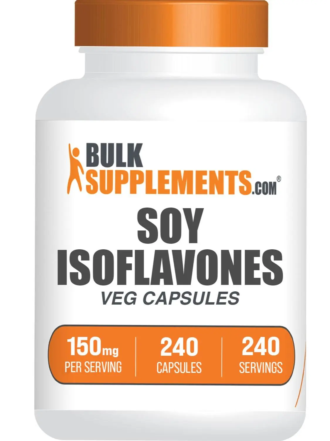 BulkSupplements.com Soy Isoflavones Capsules - 150mg Dietary Health Natural Supplement, Vegan, Gluten Free, 1 Capsule per Serving, 240 Count (Pack of 1)