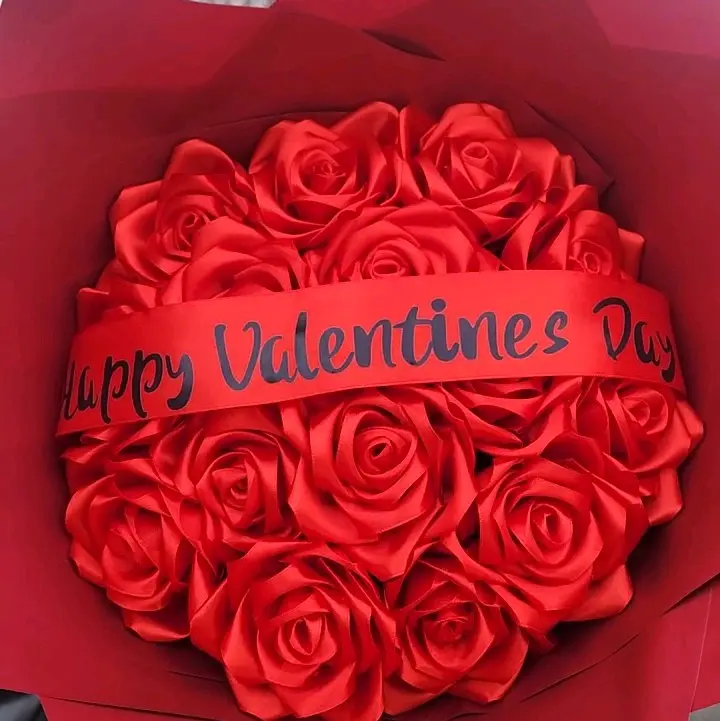 Eternal Roses Red Bouqet Handmade Red Roses. Red wrapping korean paper. Custom banner. Love bouquet. Happy mothersday. Show your love for Anniversaries