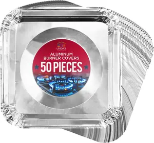 Aluminium Gas Stove Burner Covers (50 Pack) - Disposable Gas Stove Cover Liners, Heat-Resistant Gas Stove Top Covers for Gas Burners and Stove Covers for Gas Stove Top the Perfect Kitchen Accessories