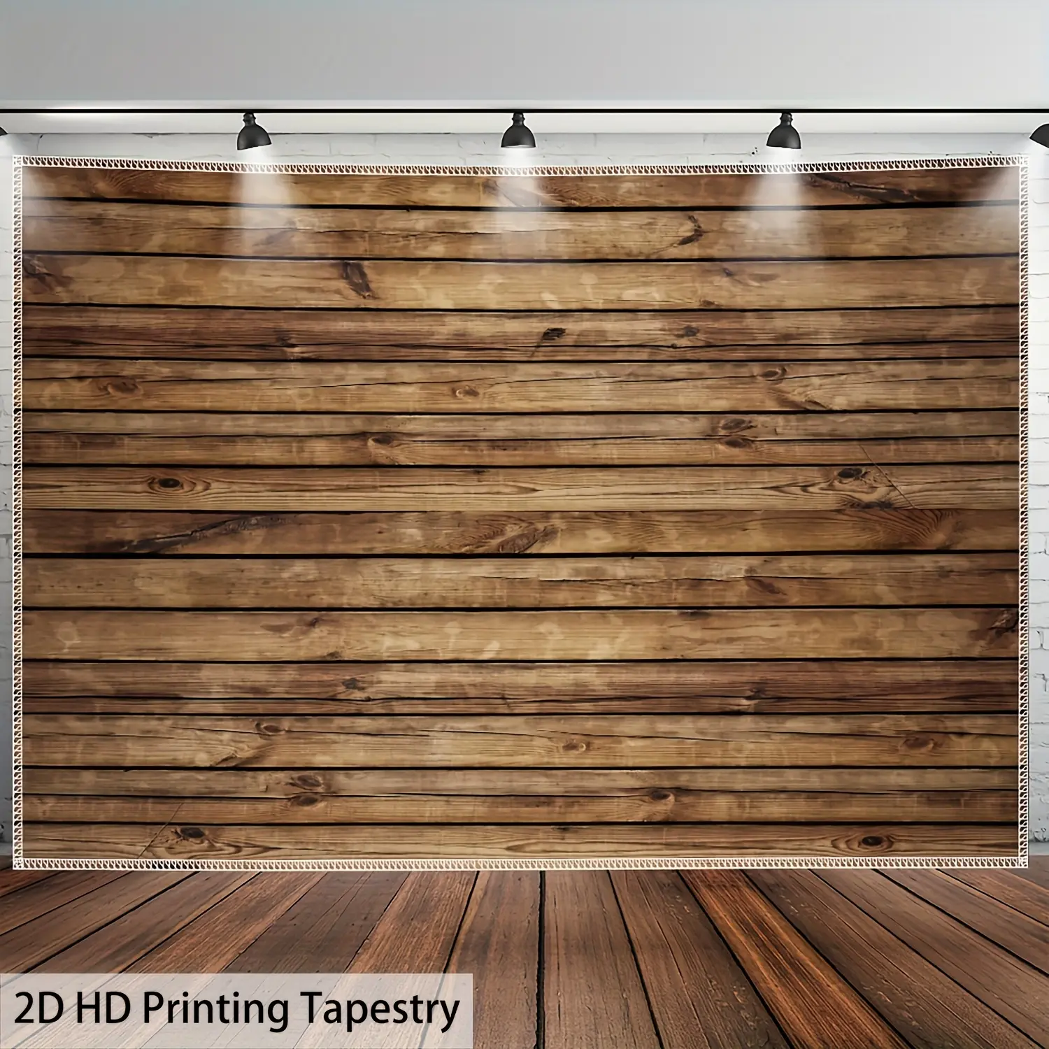 Rustic Wooden Plank Backdrop Tapestry Wall Hanging - Vintage Farmhouse Artwork Print for Cabin Home Decor, Wedding Birthday Party Event Supplies