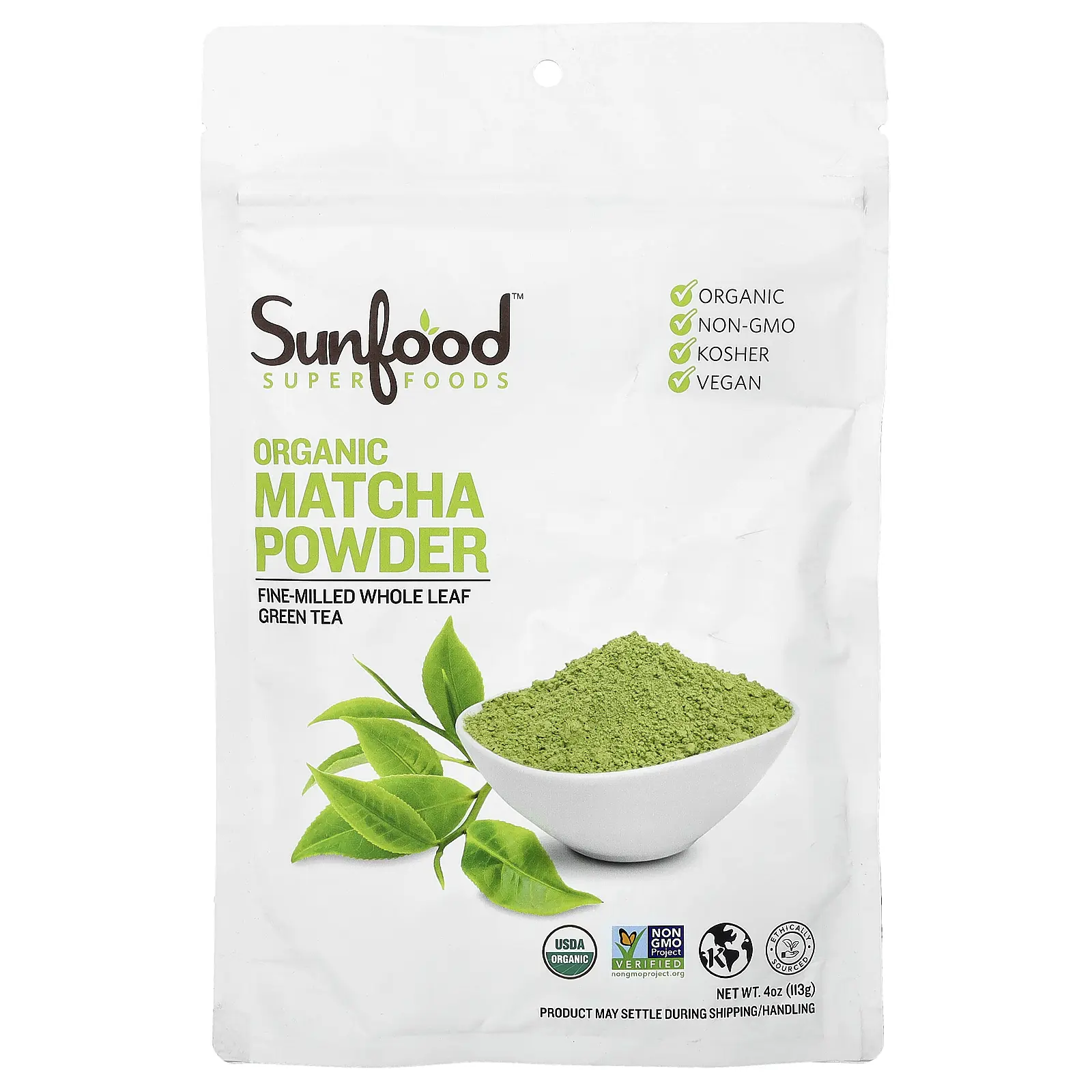 Sunfood Superfoods, Organic Matcha Powder, 4 oz (113 g)