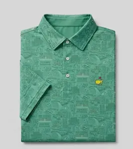 2026 Master Golf APGA Men's Golf Polo Green Performance Tech Polo with Icons