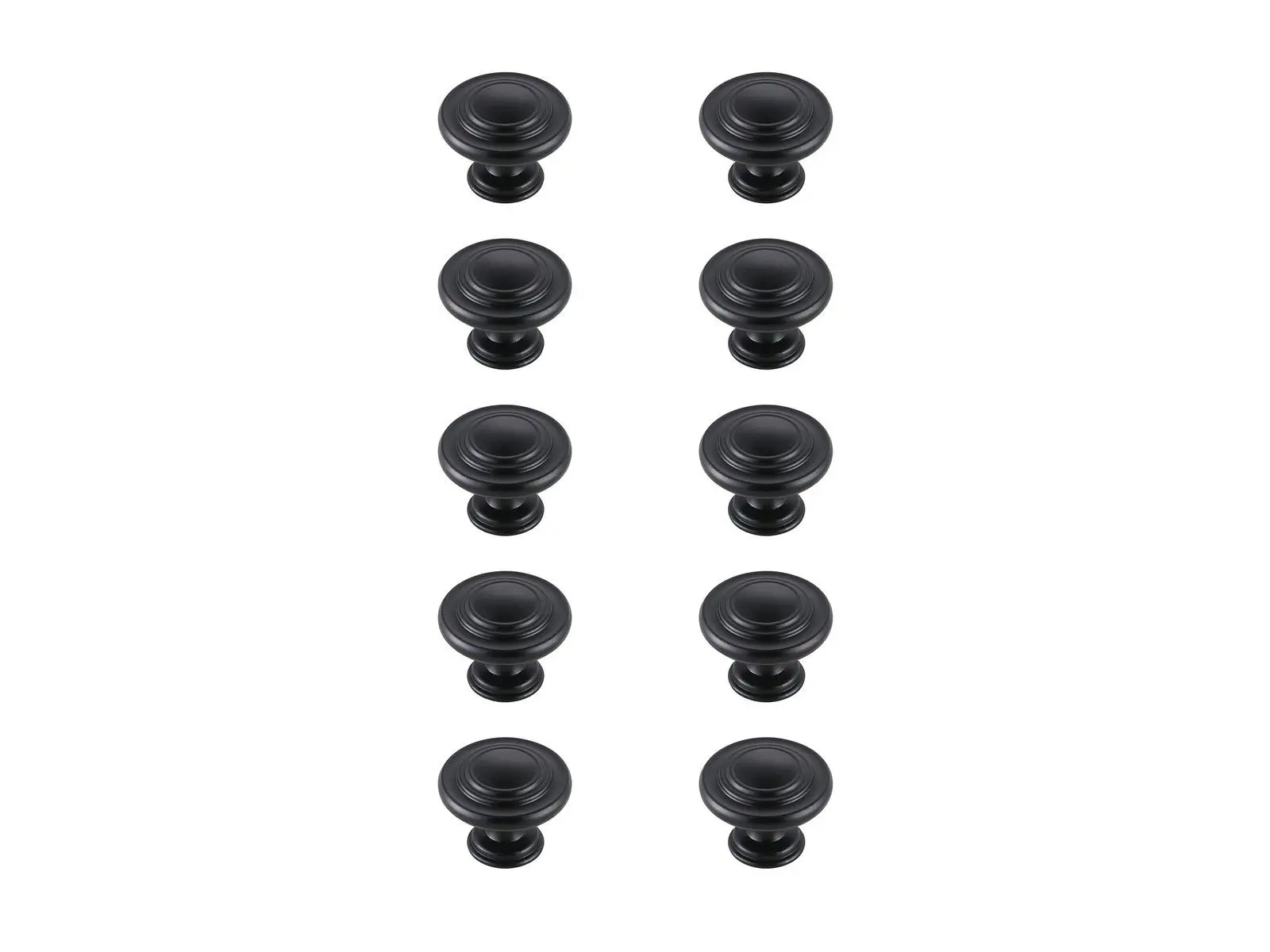Elegant Decor KB2006-MB-10PK 1.3 in. Dia. Minu Multipck Mushroom Knob, Matte Black - Pack of 10