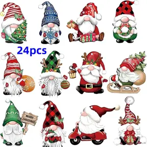 24-Piece Wooden Christmas Dwarf Gnome Decorations Set, Hanging Ornaments for Indoor Home Decoration, Perfect for Christmas Tree & Party Supplies