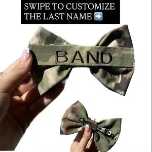 Military Name Tape Hair Bow