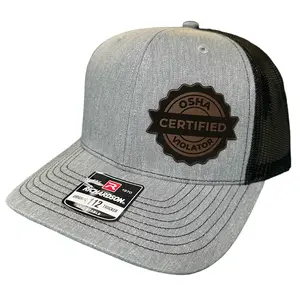 Unisex OSHA Certified Violator Leather Patch Flatbill Snapback Cap - High-Quality Leather, Casual Stylish Fashion Accessory