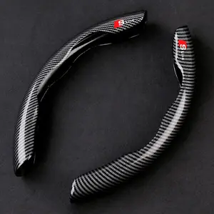 Carbon Fiber PVC Car Interior Steering Wheel Non-slip Protective Cover For Audi Q7 Q3 Q5 R8 TT S5 S6 RS Sline Quattro A4 A5 A6 Accessories