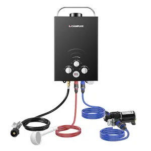 CAMPLUX 1.58 GPM Outdoor Instant Heat Portable Tankless Water Heater - 41,000 BTU Unit with Pump Kit or Standard Version, for Camping, RV & Off-Grid Supplies Use