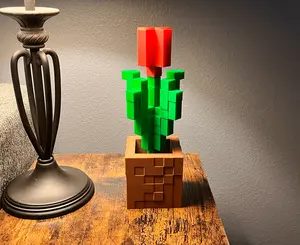 Minecraft Style Tulip - Custom Colors - Desk Accessory - Minecraft Flower - Gift for Gamers - High Quality - Fast Shipping