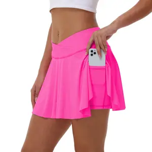 Flowy Womens Tennis Skirt Workout Athletic Golf Skirts Cute Mini Skort with Shorts Pockets Summer Clothes Outfits