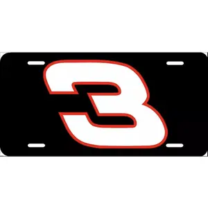 DALE EARNHARDT # 3 Nascar Legend -  License Plate New Car Tag Metal Black - USA