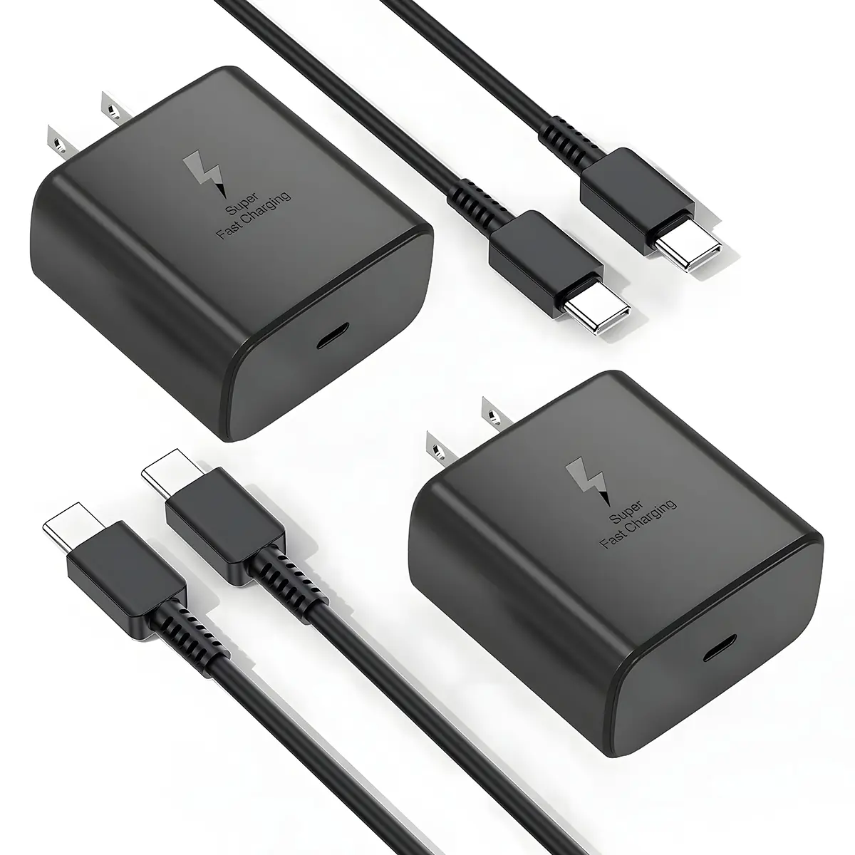 QWQ 2 Pack 60W USB C Fast Charger with 6.6ft Type C Cable, Wall Adapter for Samsung Galaxy S26, S25, iPhone 17, 16, 15