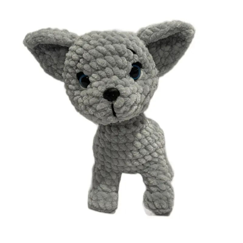 Chihuahua Puppy Crochet Stuffed Animal Plush Amigurumi Soft Toy for Kids