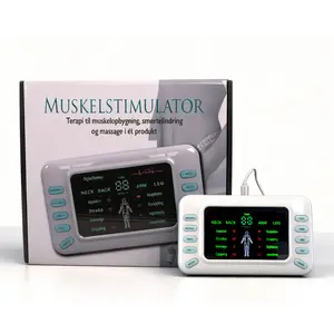 Muskelstimulator Plug-in Dual Output Digital Meridian Therapy Device for Neck & Waist Pain Relief Rechargeable Portable Home Use with 8 Modes & 10 Levels Daily - Cupping Set