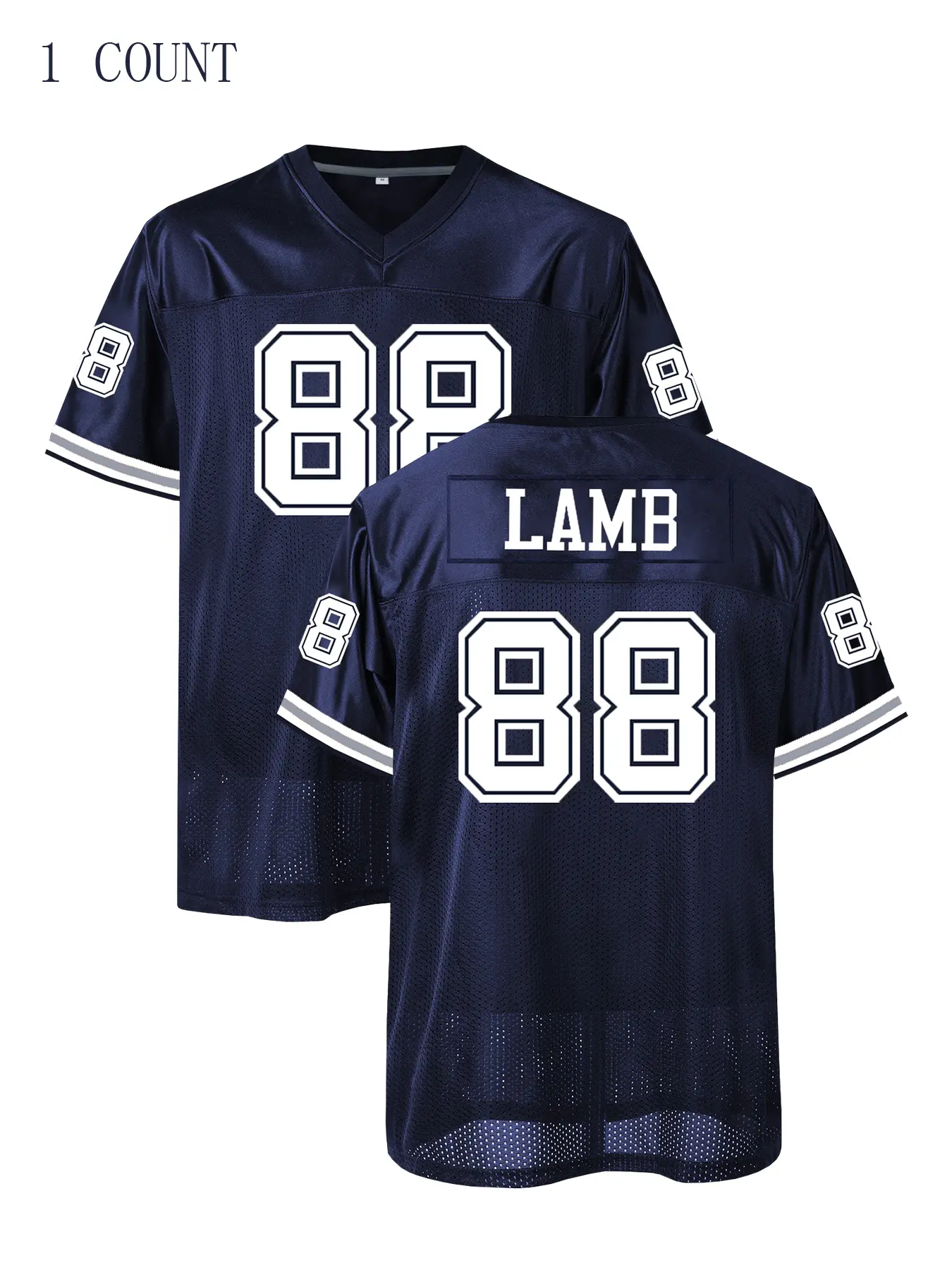 Men's American Football Jersey - Breathable Athletic Top, Embroidered, V-Neck, Short Sleeve, Loose Fit for Casual, Streetwear & Sports Activities, Sports Clothing, Sportswear Clothing