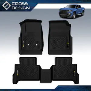 CROSSDESIGN TPE Floor Mats Fit For 2015-2024 Chevy Colorado/GMC Canyon Crew cab(No Fit Extended Cab),Waterpoof Liners Protections,1 Set Upgraded Version