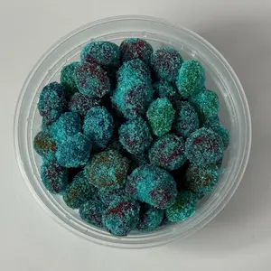 Sour Gusherz Coated in sour flavored powder - Blue Raspberry, strawberry, green apple - Sour then sweet coated gusherz