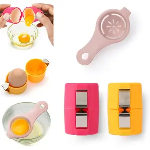 Egg Shell Opener  3PCS Separators Set Separator for Raw Eggs Hard Boiled Yolk Separating the Liquid An Innovative Kitchen Cooking Gadget