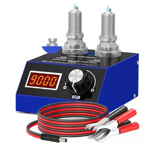 Spark Plug Tester Automotive Engine Ignition Coil Tester Dual Holes 500-9000rpm Working Frequency with LCD Display,110V/220V Car Spark Plugs Tester Tool for 12V Gasoline Vehicle.