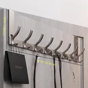 Door Hook for Hanging Towels Coats Clothes, Multifunctional Towel and Hat Rack Organizer, Space-Saving Door Hanger Holder, Over Door Organizer