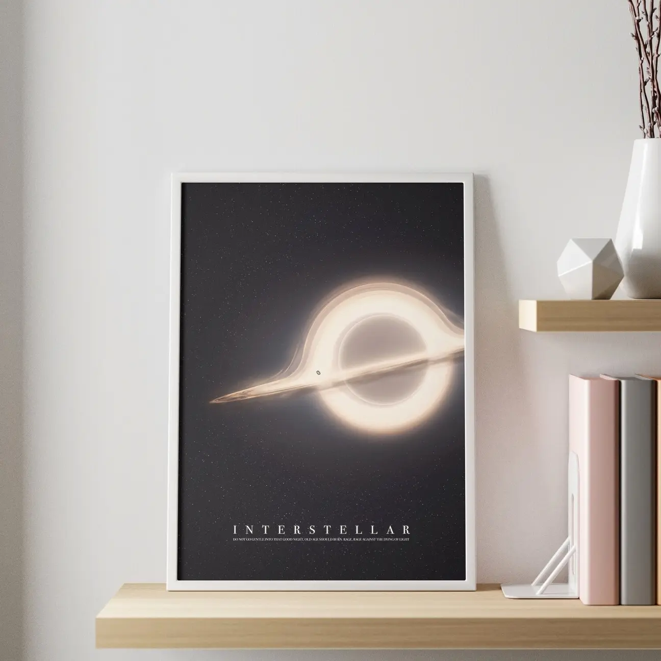 Interstellar movie poster no.2 | Minimalist abstract wall art print | - Print at home Frameless G Decoration Satin