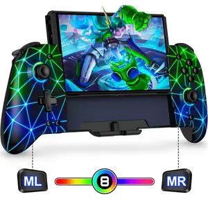 Switch Controllers for Switch/Switch OLED, Hall Effect Joystick Full-Size Switch Joypad Ergonomic Handheld Mode Controller, One-Piece Wireless Switch Remote with Battery/RGB/Turbo/Programming